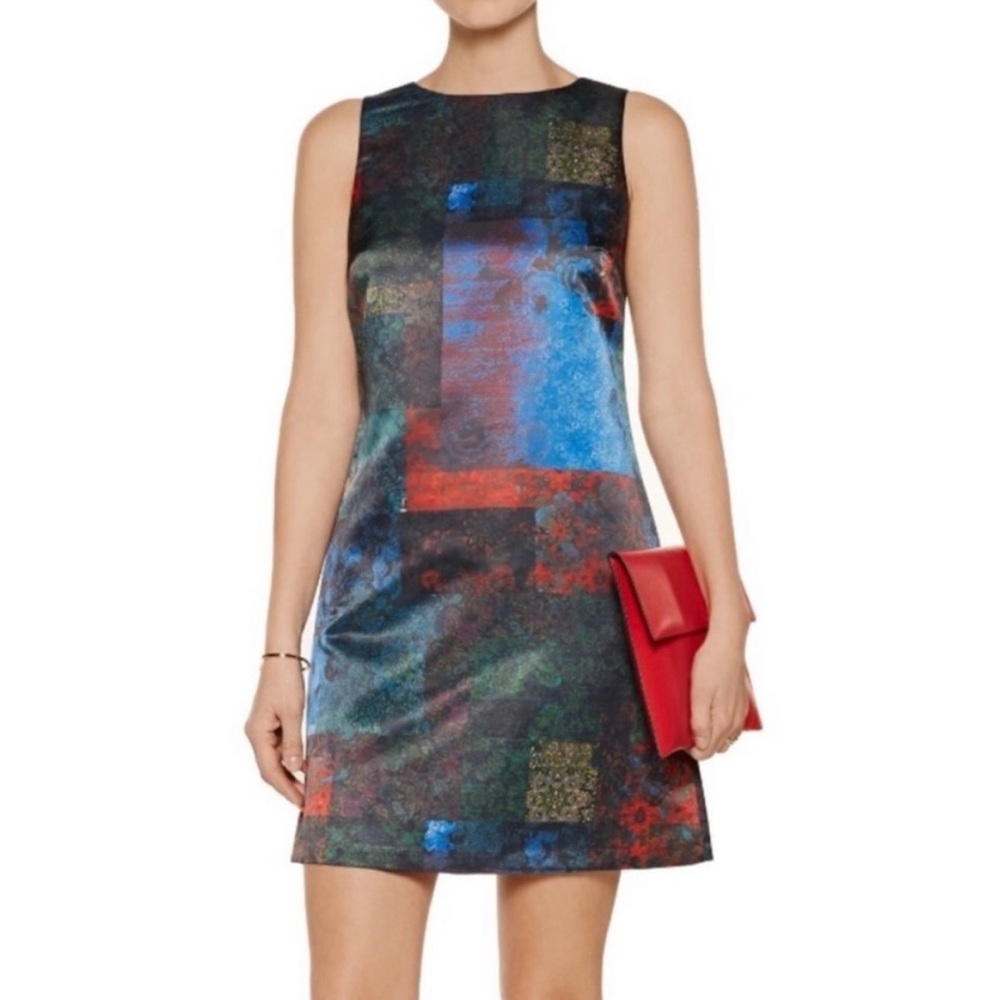 NWT Alice + Olivia Clyde Patchwork Grid Dress